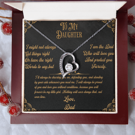 To My Daughter-Love Dad-Forever Love Necklace