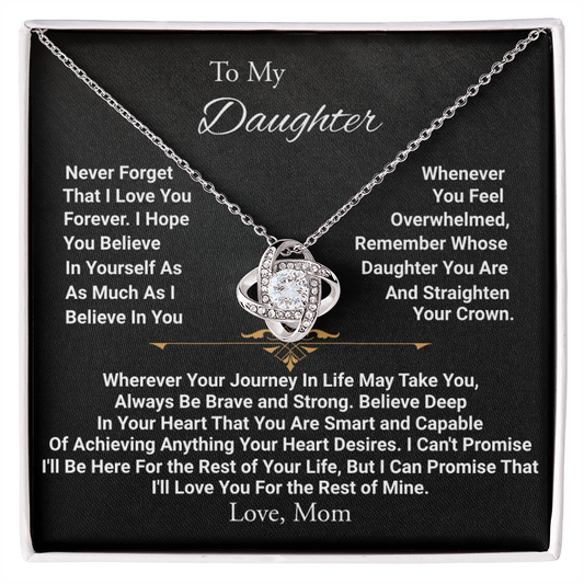 To My Daughter - Love Mom- Love Knot Necklace