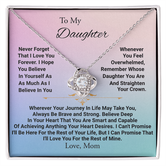 To My Daughter - Love Mom - Love Knot Necklace