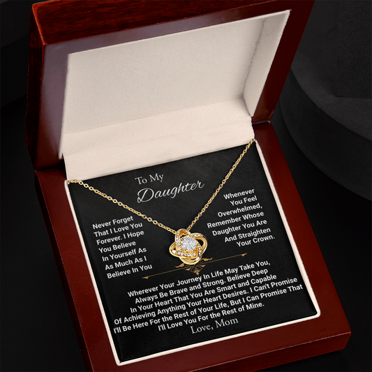 To My Daughter - Love Mom- Love Knot Necklace
