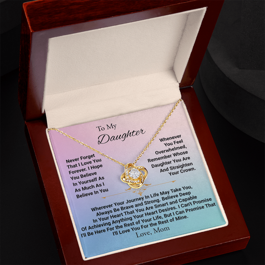 To My Daughter - Love Mom - Love Knot Necklace