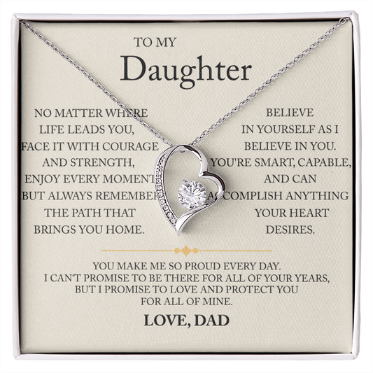 To My Daughter - Love Dad- Forever Love Necklace