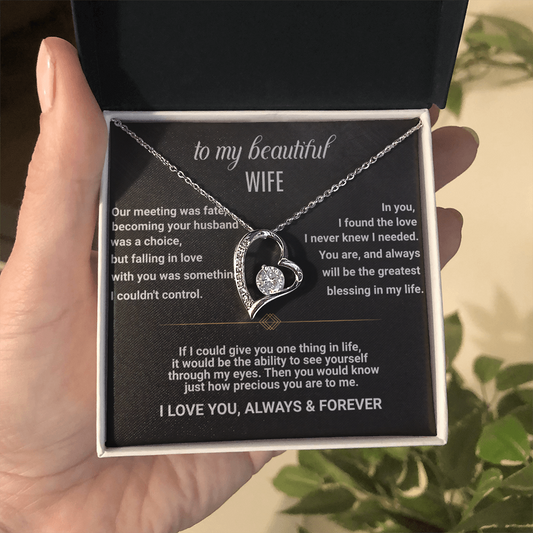 To My Wife - I Love You - Forever Love Necklace