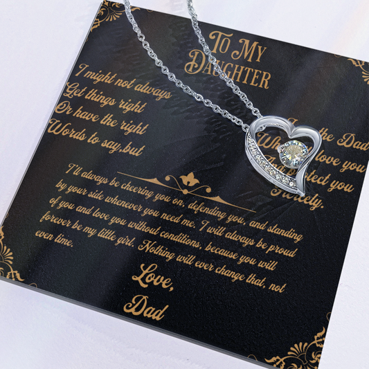 To My Daughter-Love Dad-Forever Love Necklace