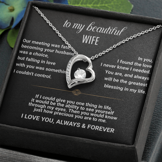 To My Wife - I Love You - Forever Love Necklace