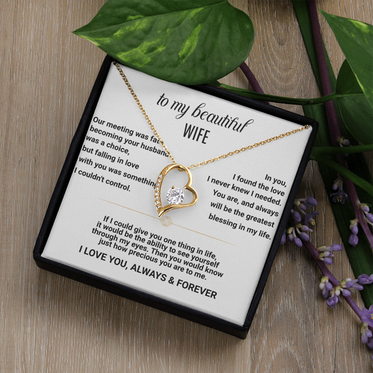 To My Wife - I Love You - Forever Love Necklace