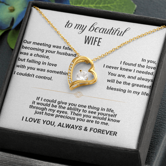 To My Wife - I Love You - Forever Love Necklace