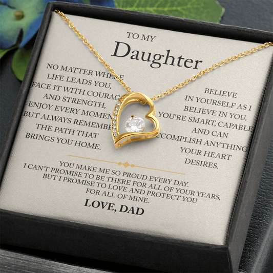 To My Daughter - Love Dad- Forever Love Necklace
